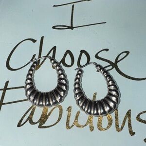 Sterling Silver Hoop Earrings Brilliance Fine Jewelry Bamboo Old School Street